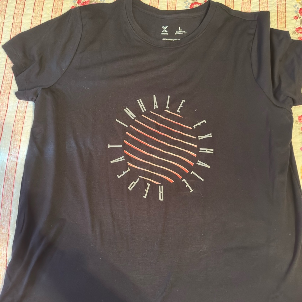 Black T-Shirt with Inhale Exhale Graphic